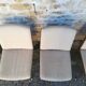 Wooden and fabric shell chairs