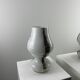 Pair of mushroom table lamps in white and green glass by Doria Leuchten, 1970.