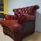 Vintage English Leather Dellbrook Chesterfield Club Chair