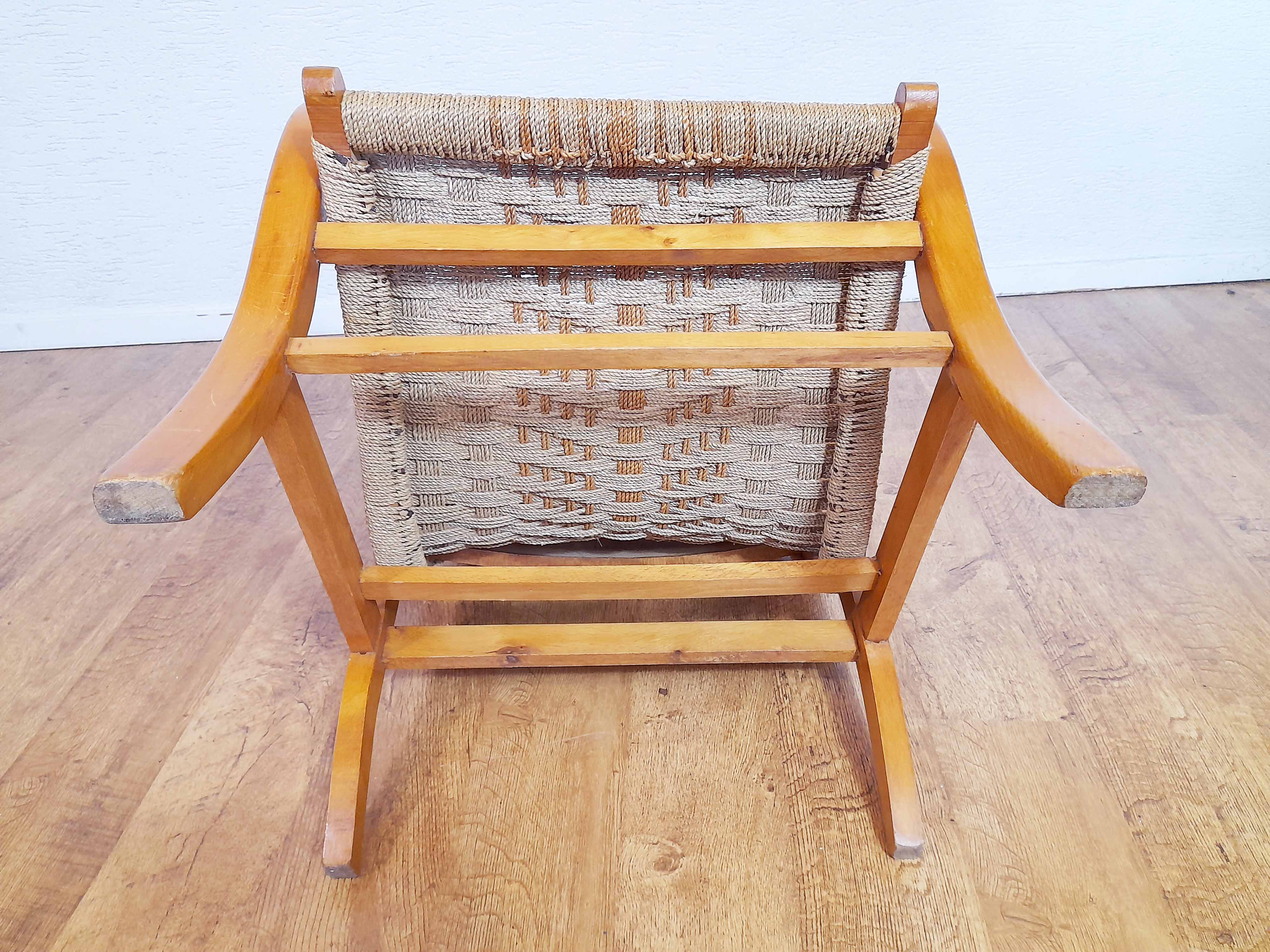 Armchair in rope and wood by Ercih Dieckmann 1930