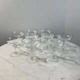 Set of 9 stemmed glasses