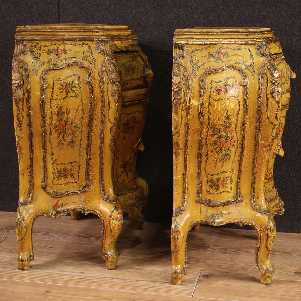 Pair of bedside tables in Venetian style from the 60s