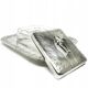 Art deco sardine container, silver-plated brass, crystal, belgium, 1930s