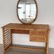 Italian Bamboo and Rattan Desk or Vanity with two Drawers, 1970s