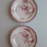 Plate duo in Sarreguemines earthenware - fontanges model