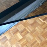 Glass and chrome metal dining table