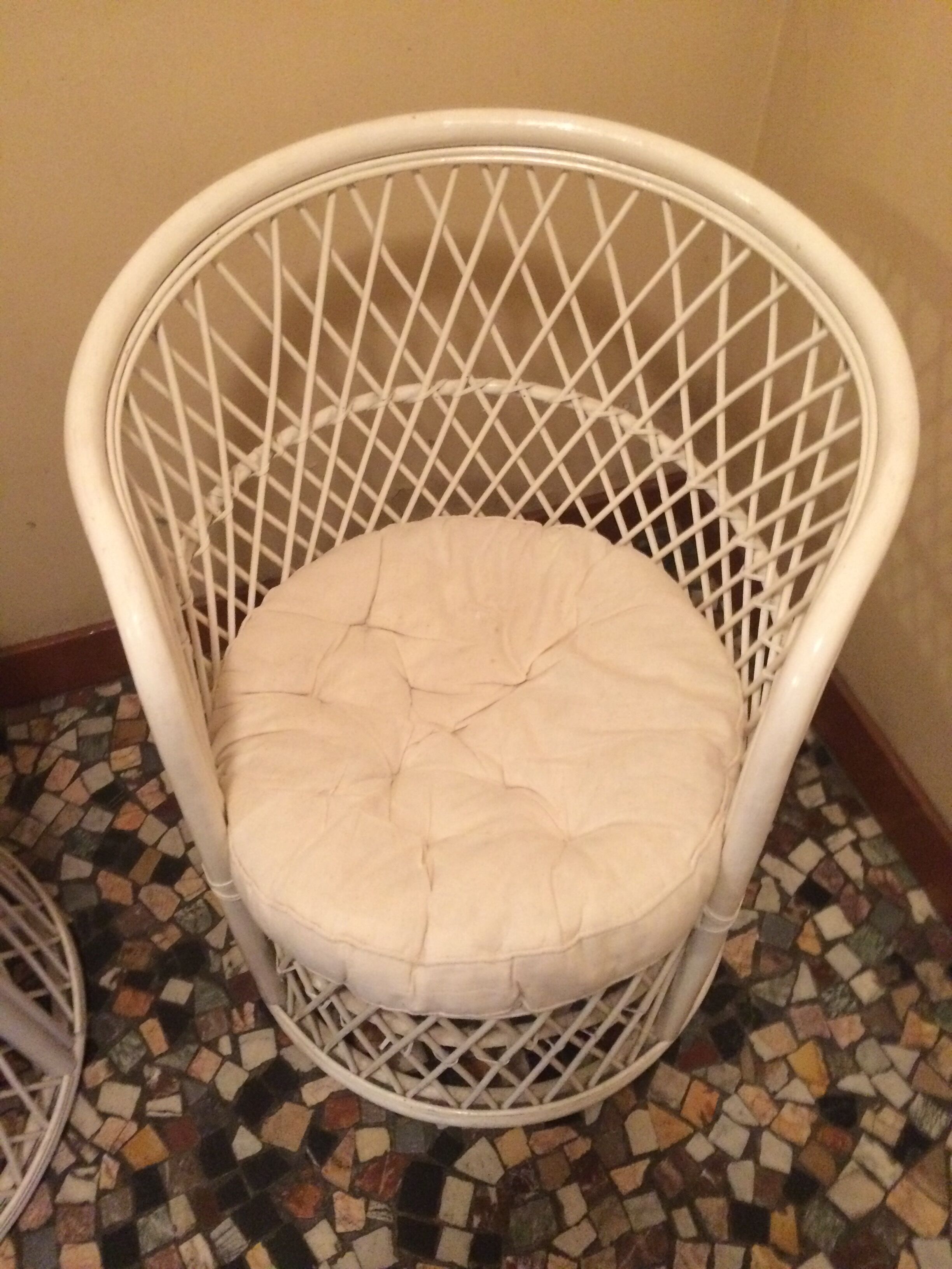 Pair of rattan armchairs