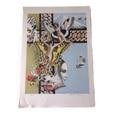 Jean-Pierre ALAUX Signed and numbered lithograph surrealism eroticism