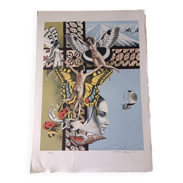 Jean-Pierre ALAUX Signed and numbered lithograph surrealism eroticism