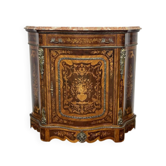 Buffet marqueté en bois de rose, hêtre et dessus marbre