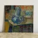 Oil on Isorel depicting a blue teapot, 20th century.
