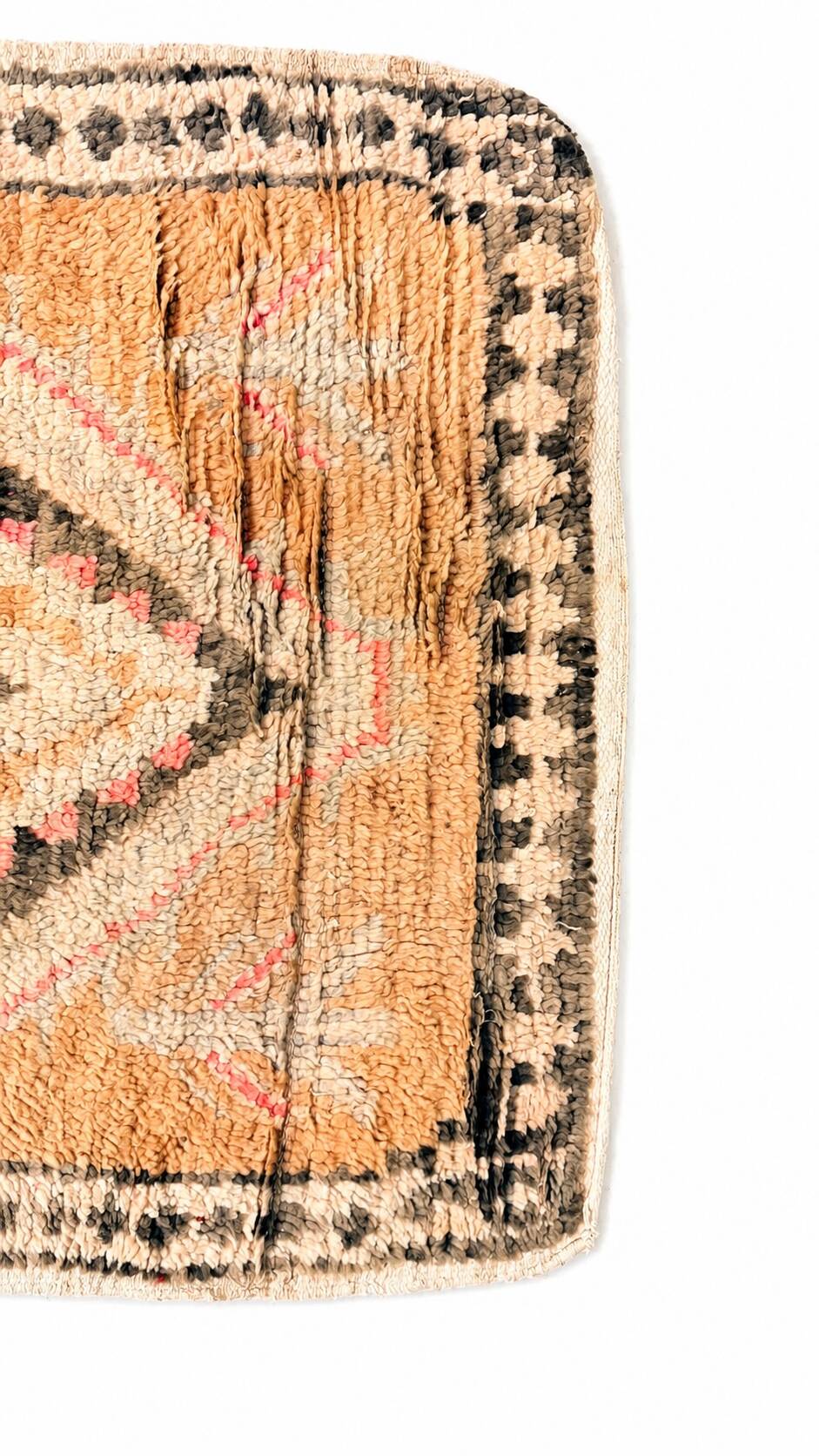 Vintage Moroccan Berber carpet hallway in wool – Unique piece – 90 × 390 cm