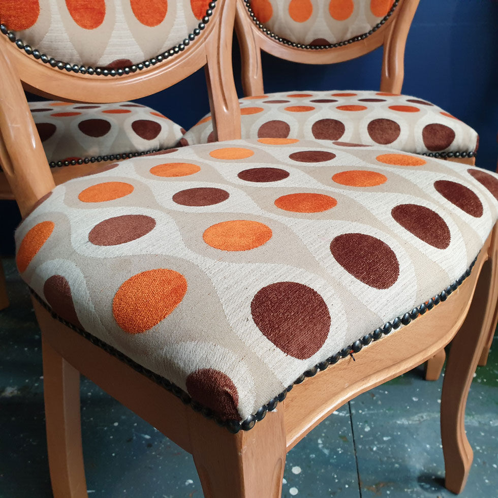 Chaises de salle à manger rétro imprimé