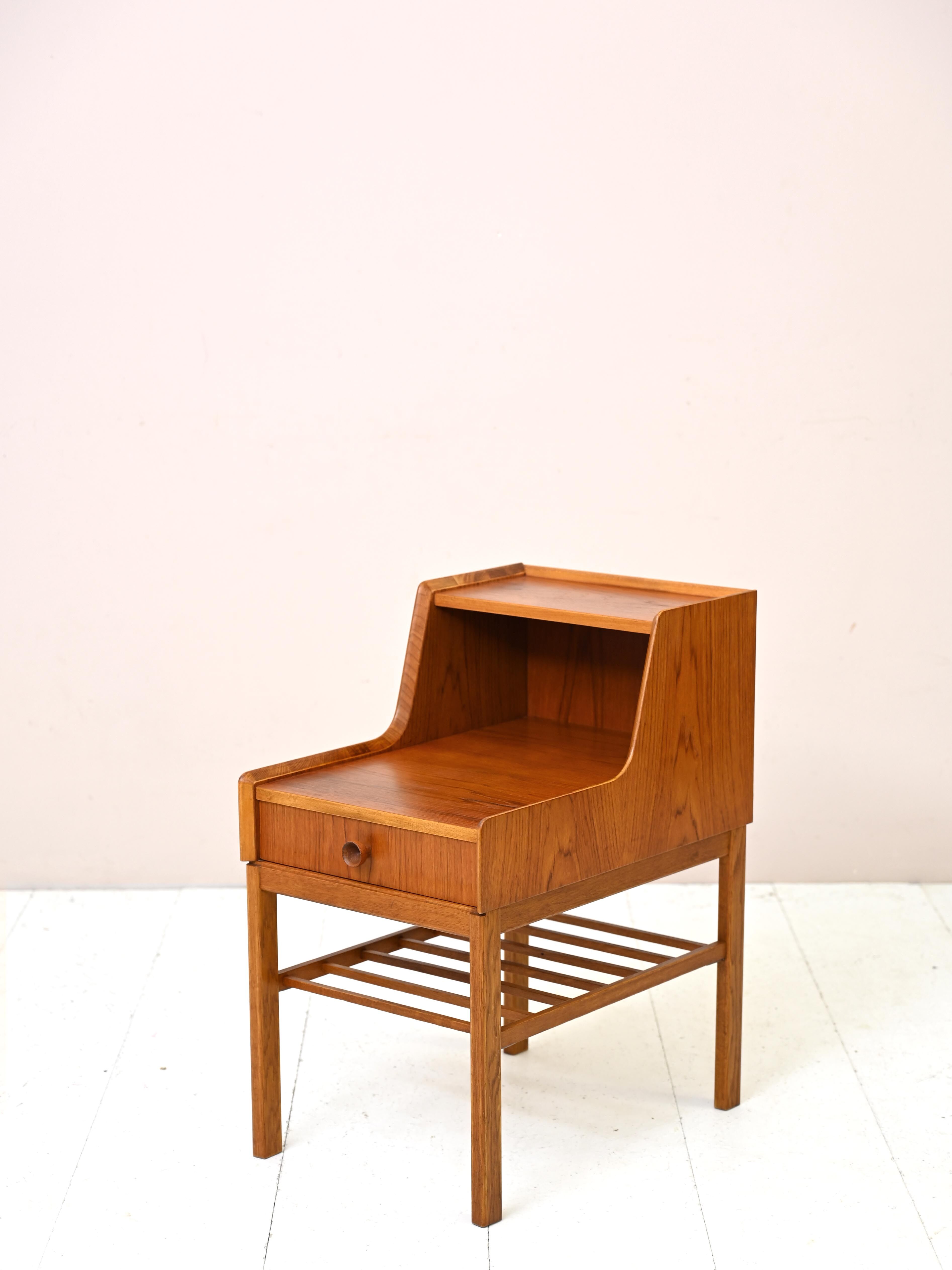 Scandinavian nightstand with double table top