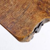 Table d'appoint tripode en bois et fer forgé, 1960