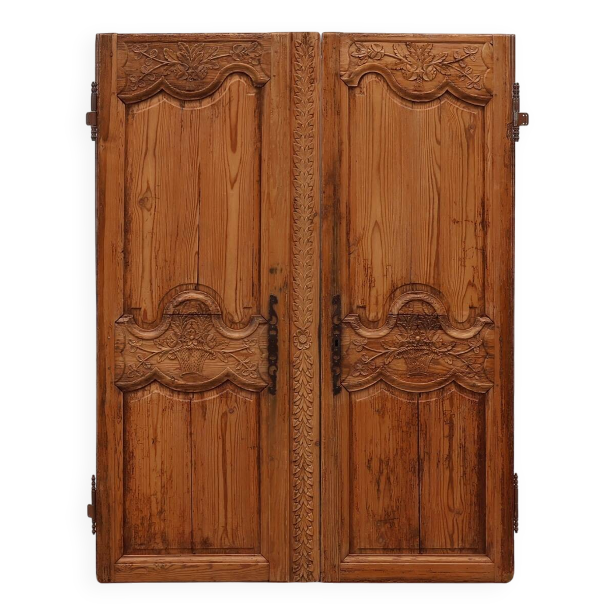 Pair of two Antique French Provincial hand carved doors, ca. 1880
