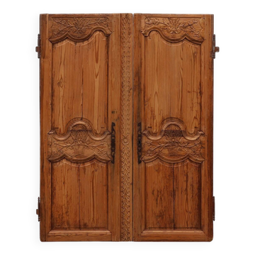 Pair of two Antique French Provincial hand carved doors, ca. 1880