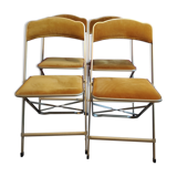 Folding chairs opera velvet old gold color and brass structure