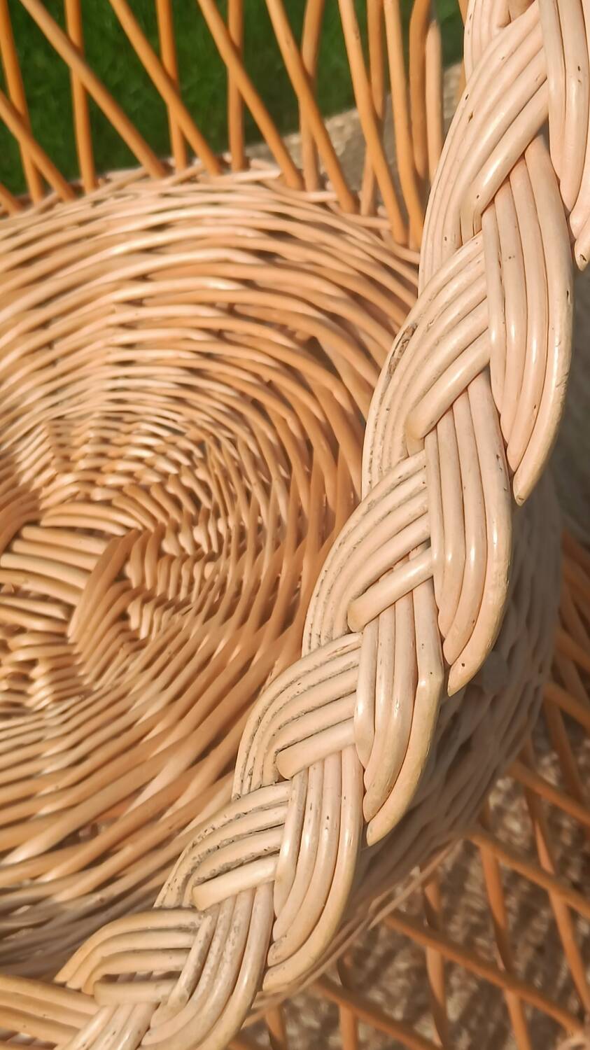 Rattan and wicker basket chairs