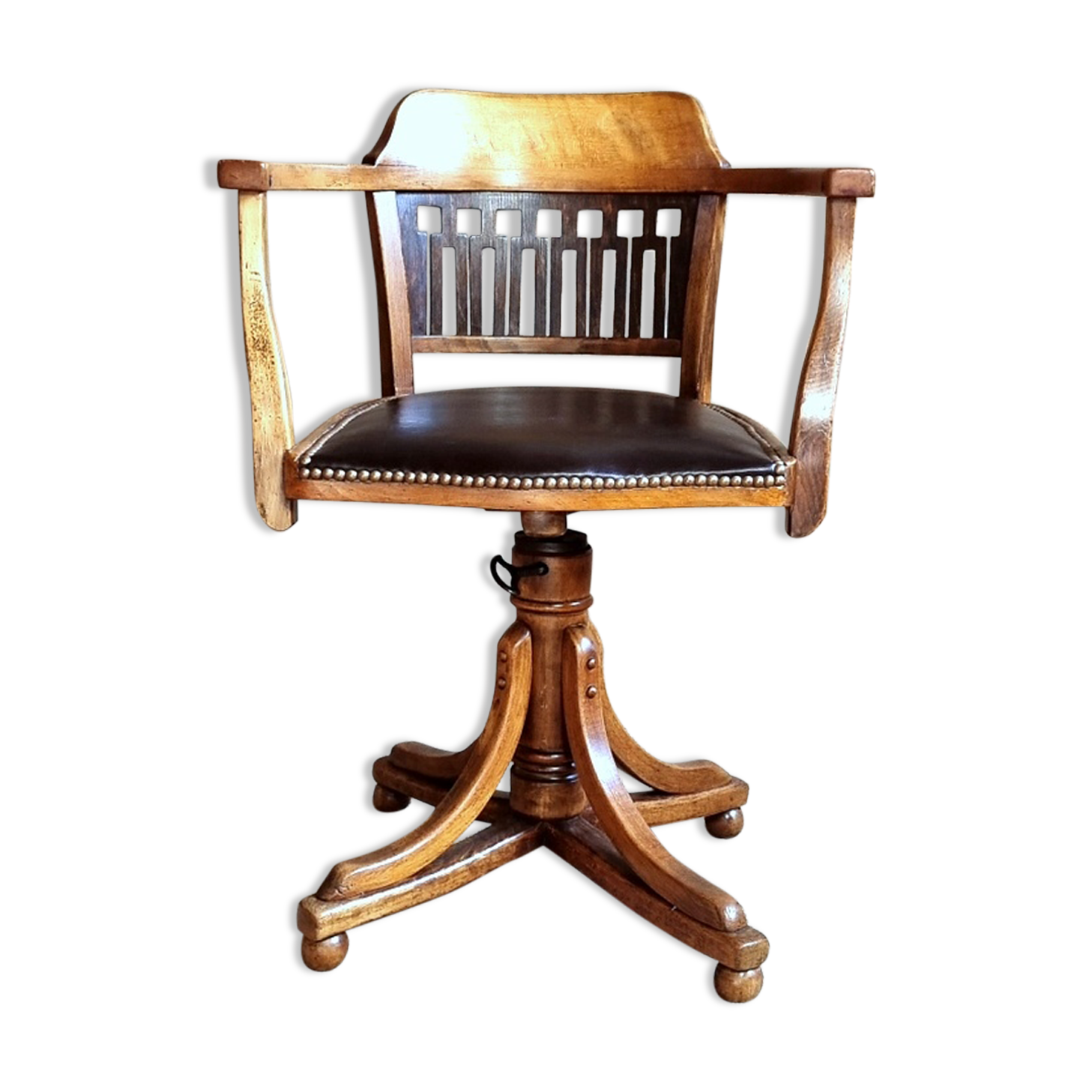 Fauteuil bureau Kohn n°640 à vis Sécession viennoise 1909 ca