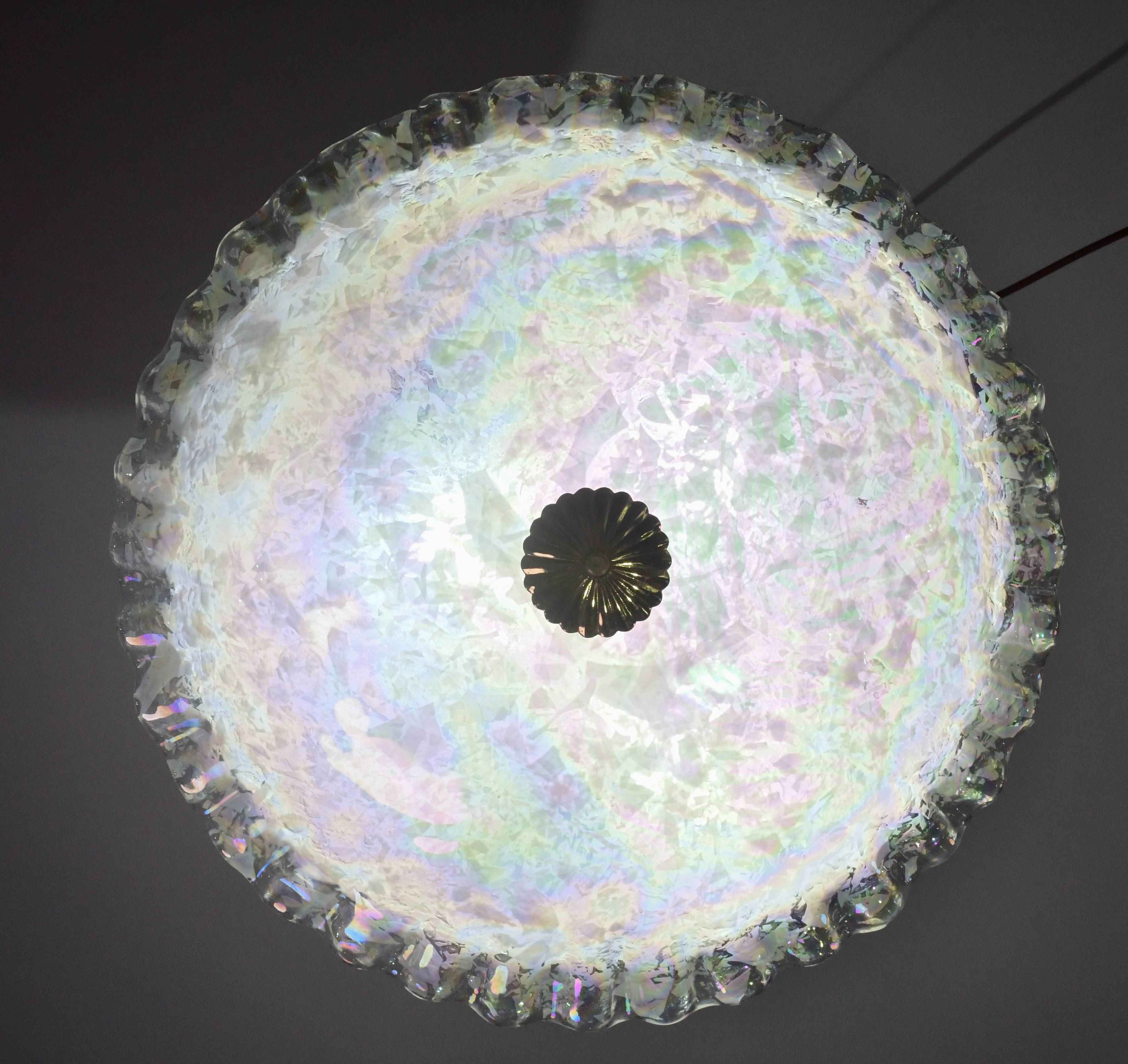 Plafonnier vintage multicolore en verre de Murano arc-en-ciel, années 1970