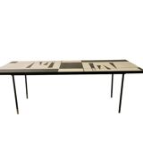 Mid century black and white graphic formica coffee table