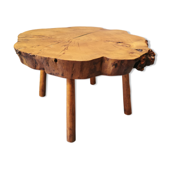 Coffee table elm tree trunk 70s