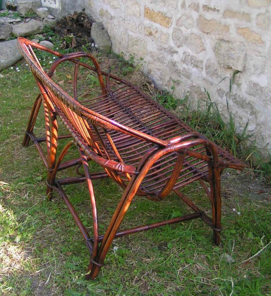 Rattan bench