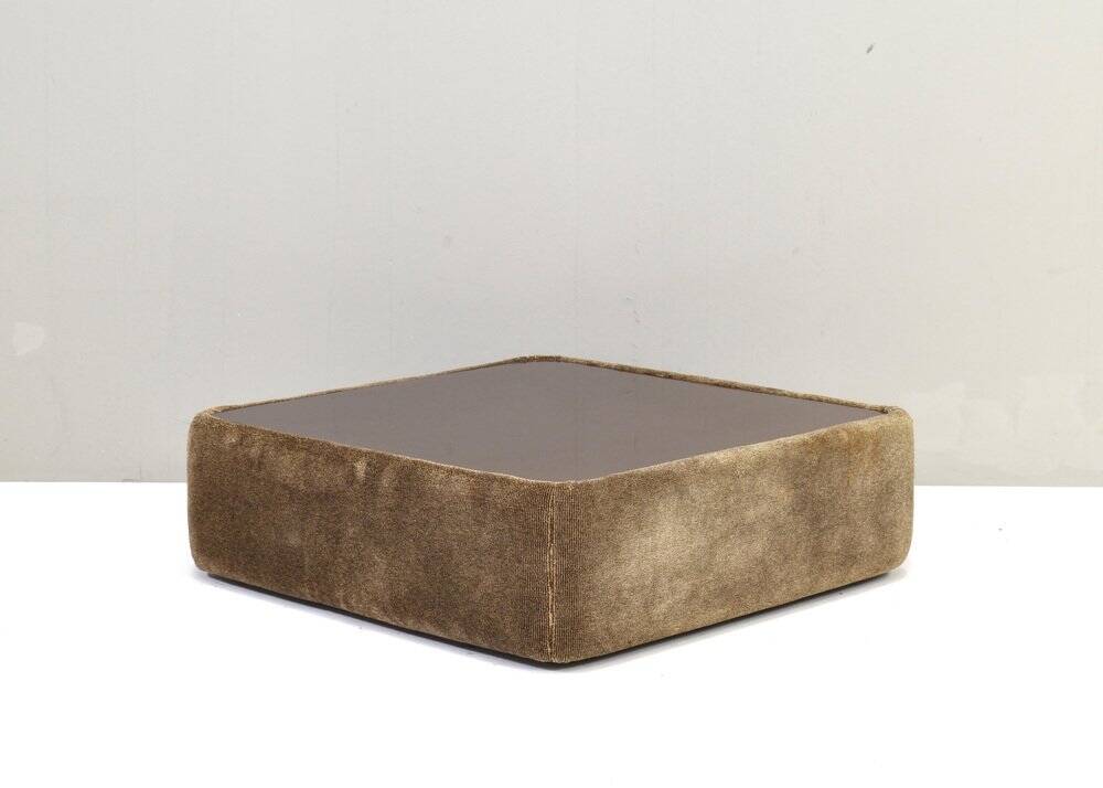 Vintage Italian coffee table in mohair by Mario Bellini for Cassina, 1970
