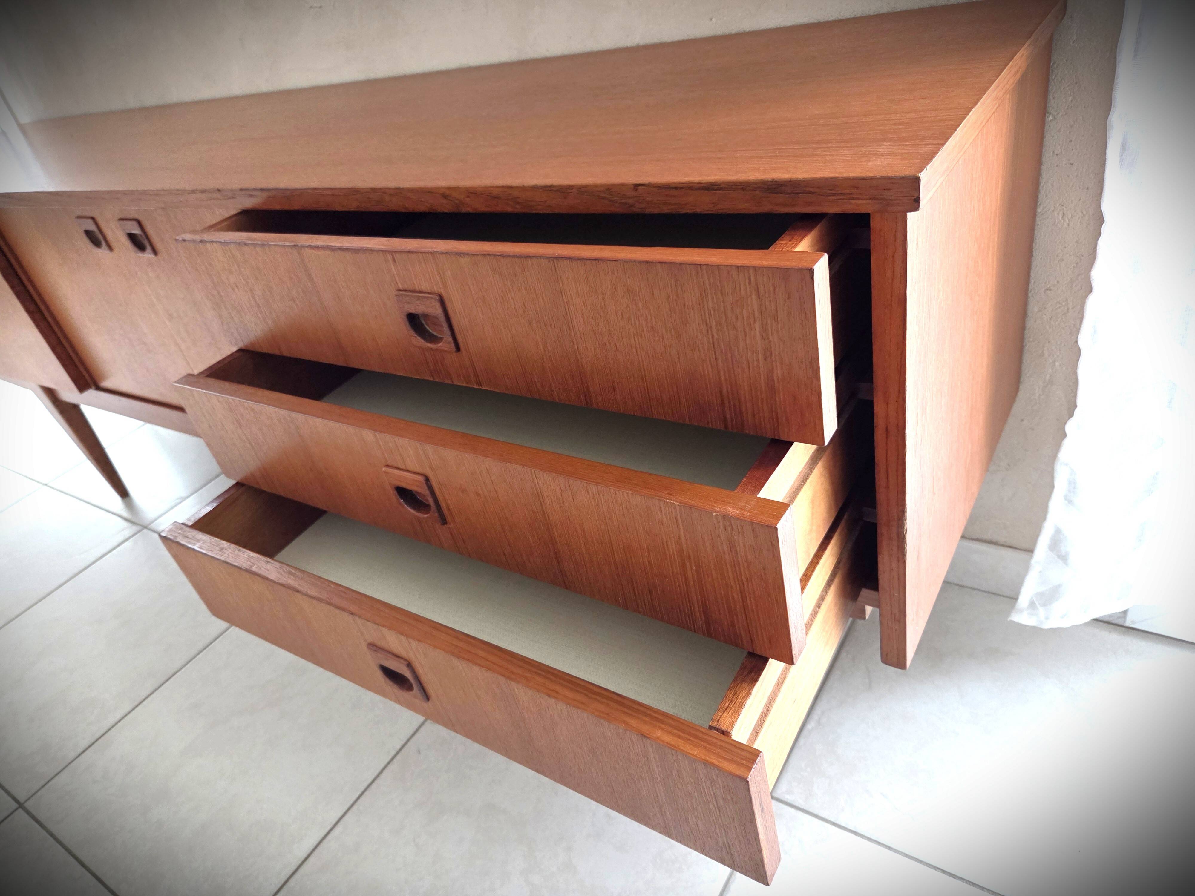 Scandinavian enfilade design in vintage teak