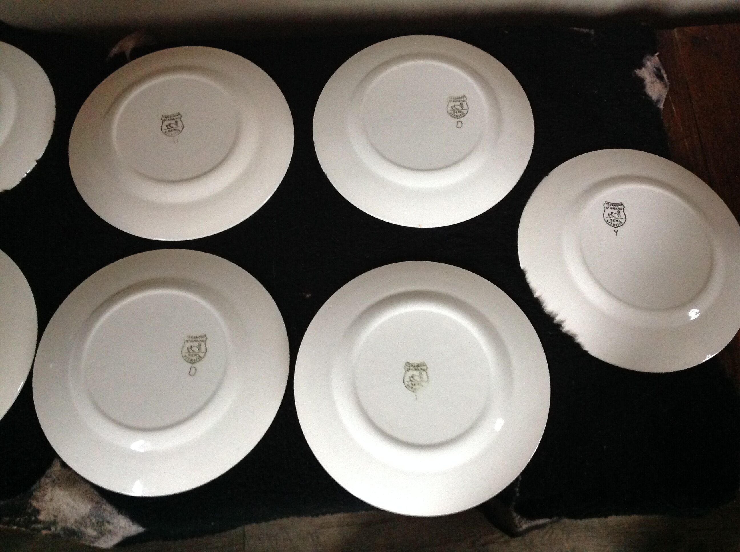 Série de 7 assiettes à dessert vintage