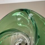 Heavy 5,1kg Crystal "Wave" Glass Vase Object by Val Saint Lambert, Belgium 1960s