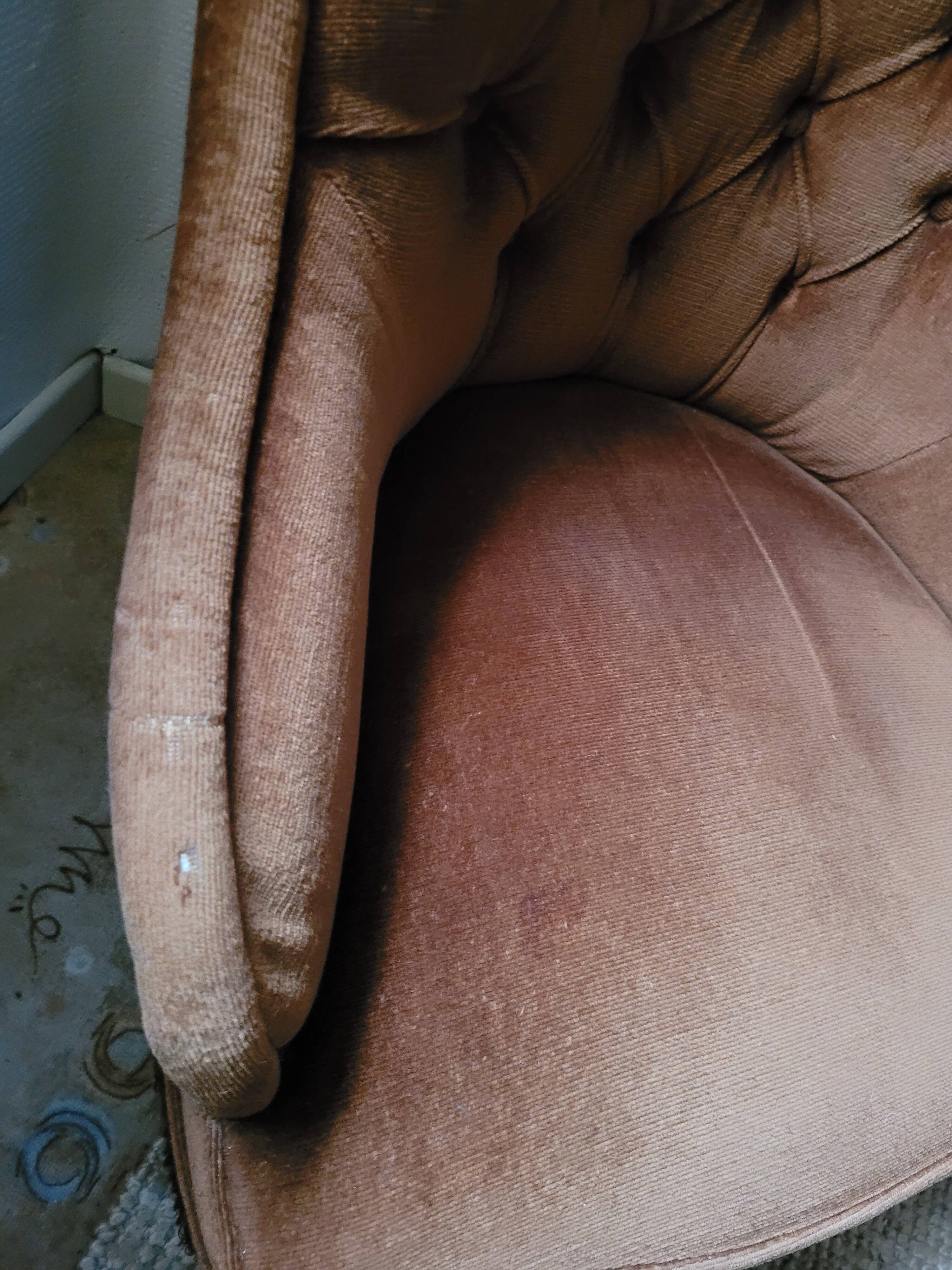 Vintage velvet armchair