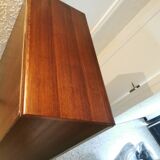 Rosewood and chrome display cabinet, 1970s-80s.