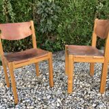 Paire de chaises brutaliste