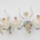 2 Murano glass wall sconces with gold leaves, vintage light fixtures.