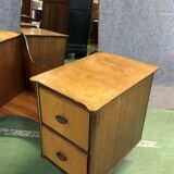 Hairdresser 1970s in teak and oak blond feet compass