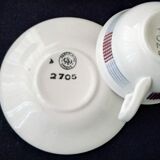 Set de 8 tasses à café  vintage en porcelaine opaque Saint Amand