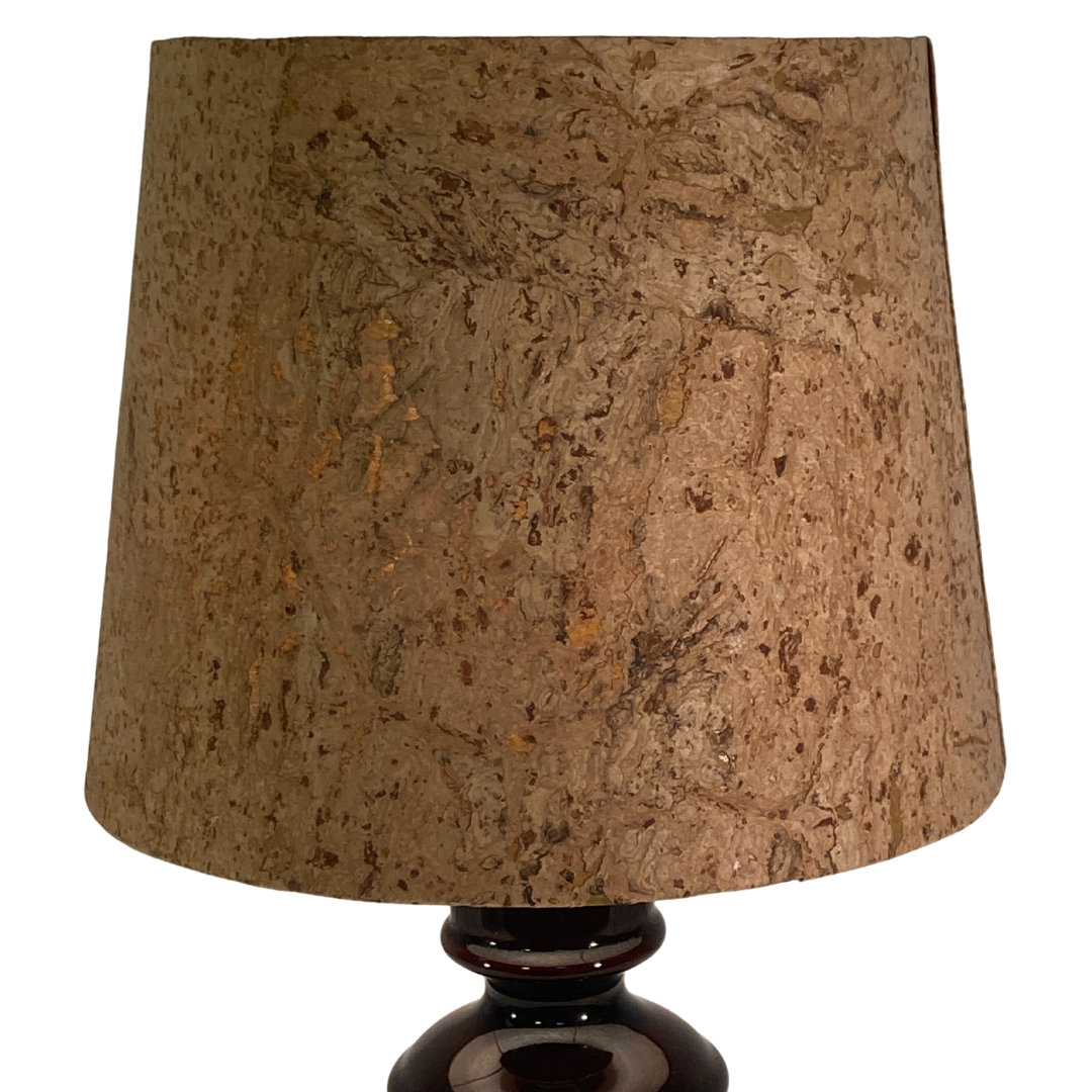 Cork and glass midcentury German desk or table lamp
