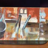 Semi-abstract painting "Venice" 27 x 46
