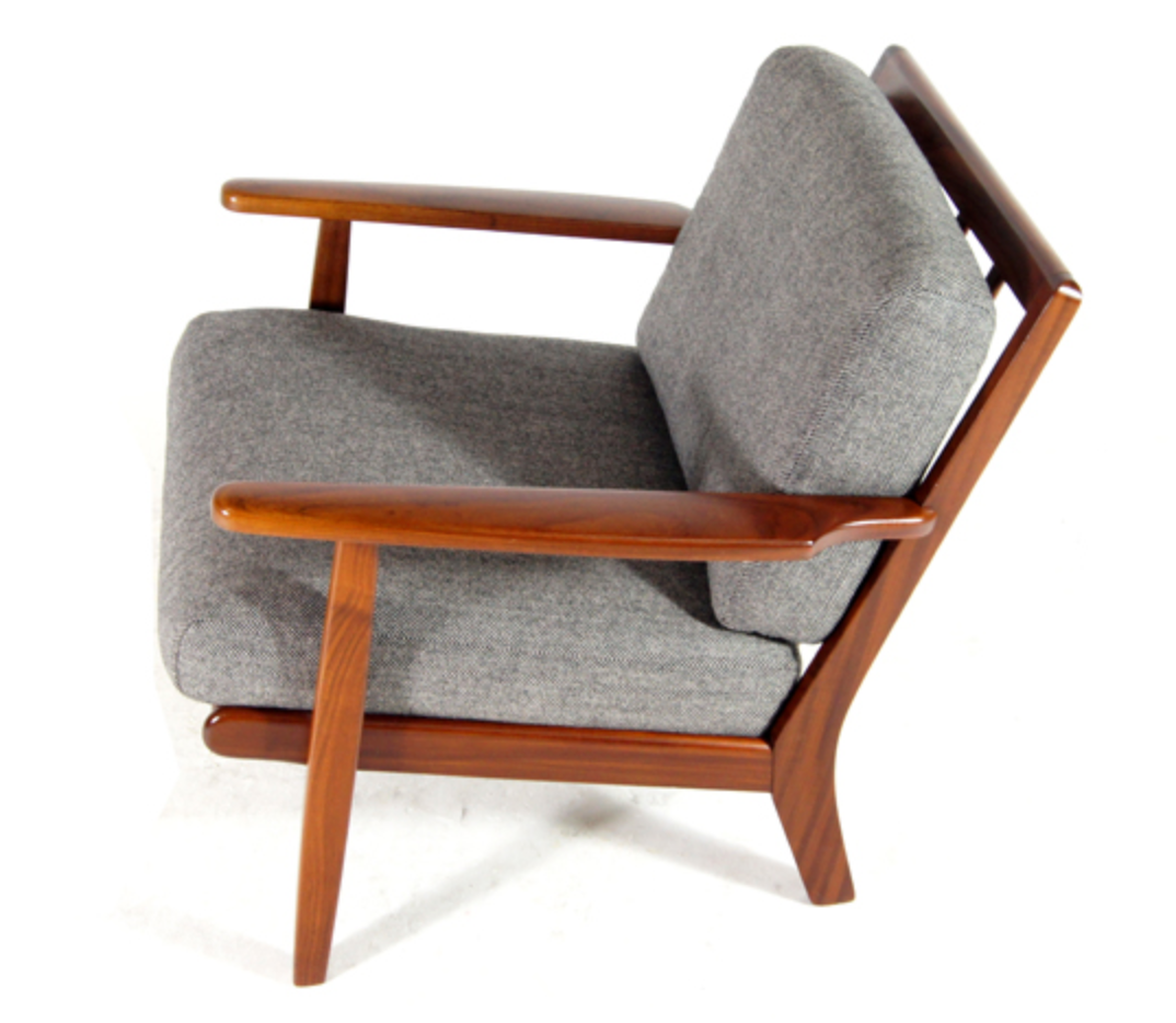 Vintage retro lounge chair in Danish teak wool