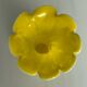Yellow flower-shaped vase, vintage opaline glass, home decor, spring.