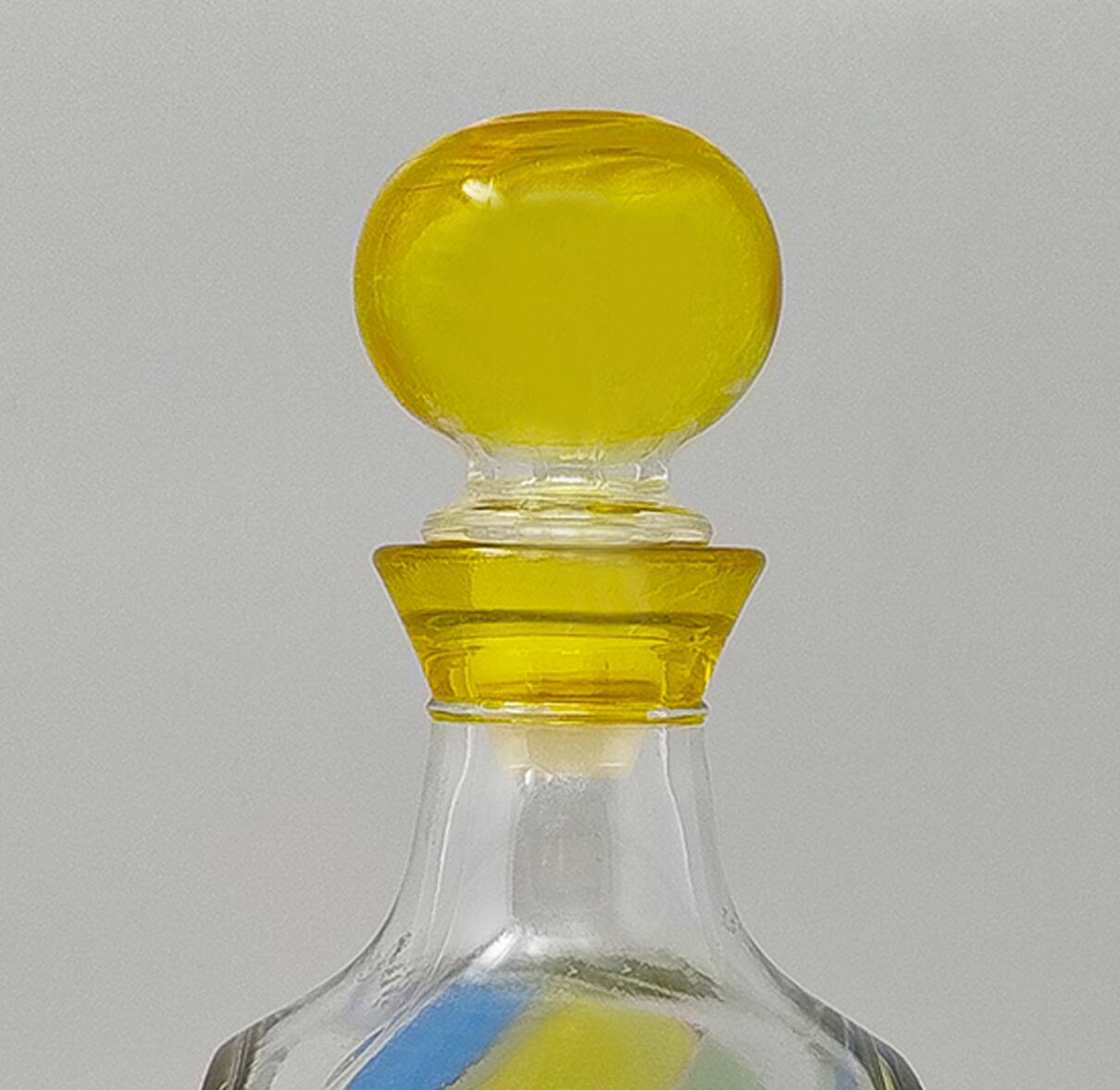 1970s Stunning Decanter or Decorative Bottle by Luigi Bormioli. Made in Ita