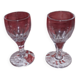 Paire de verres aperitif ou digestif  en crital art déco