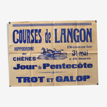 Affiche "Courses de Langon" années 1930