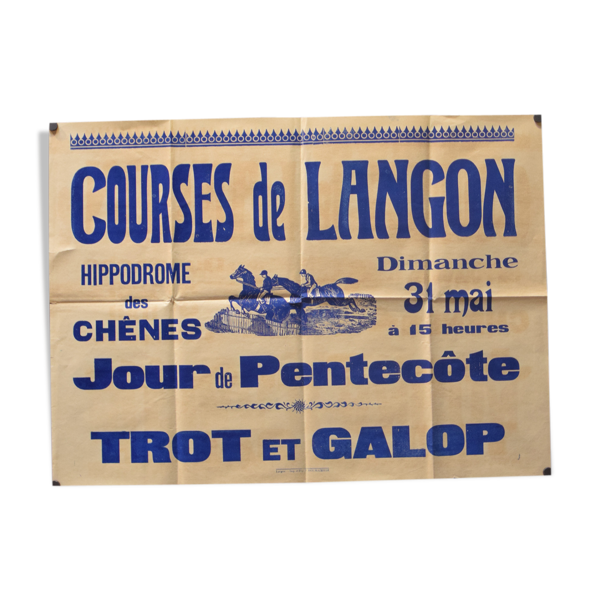 Affiche "Courses de Langon" années 1930