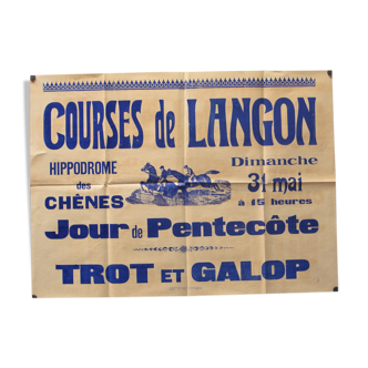 Affiche "Courses de Langon" années 1930