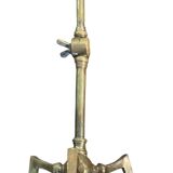 Rare articulated tripod base table lamp in gold-plated brass