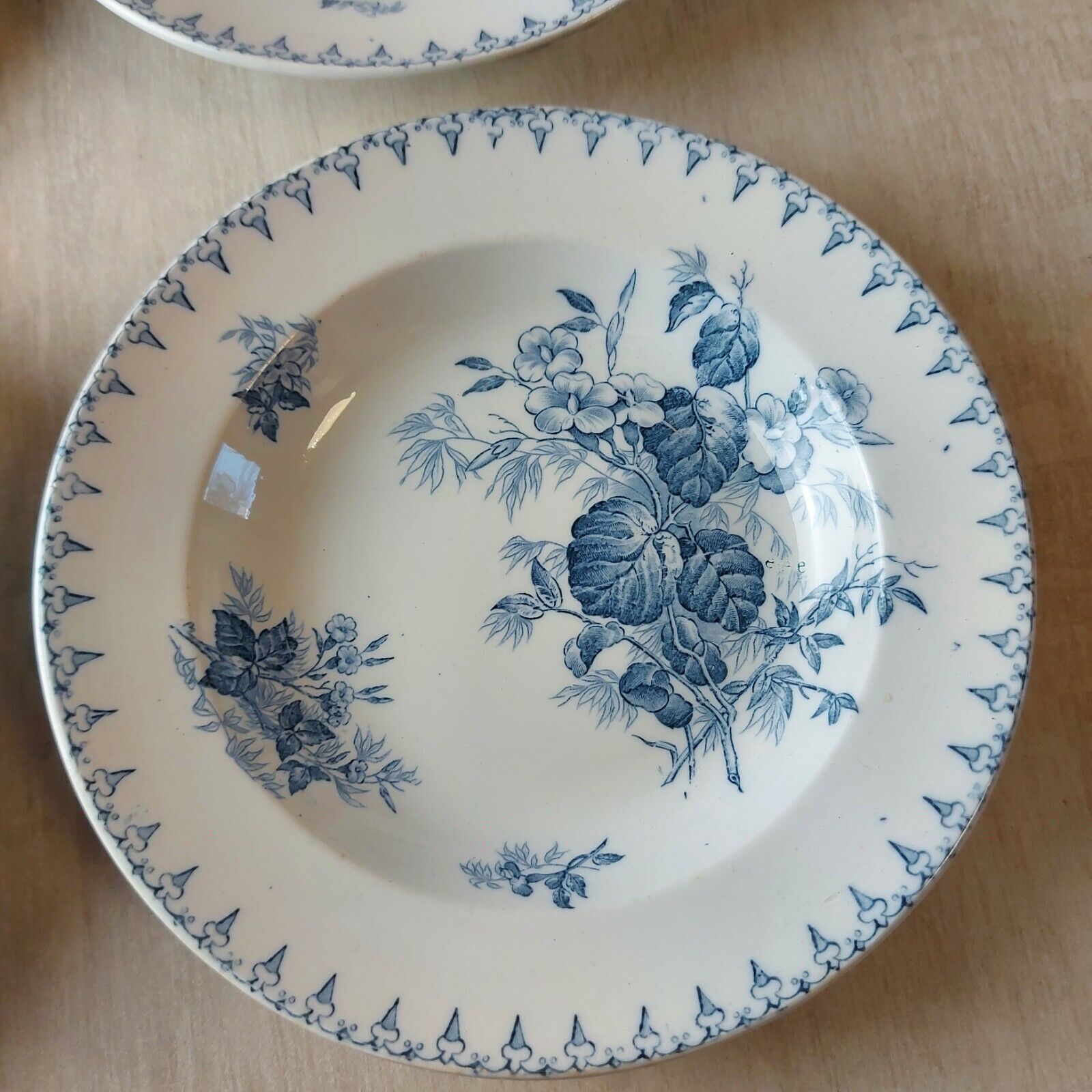 Set of 4 hollow plates, Flore decoration, in Sarreguemines ceramics