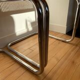 Paire de chaises cannées italiennes design Breuer